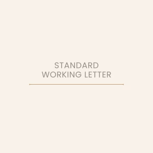 Standard Working Letter